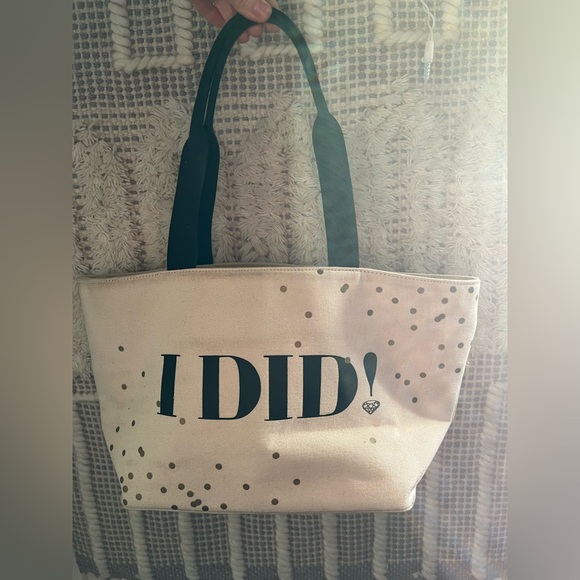 “I DO I DID” Kate Spade Bride Canvas Tote - Picture 3 of 11